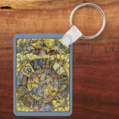 ヴィンテージ占星術,ルネッサンス〔占星術の〕十二宮図ホイール, 1555 キーホルダー (裏面)