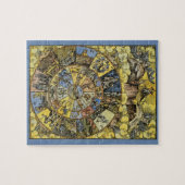 ヴィンテージ占星術，ルネッサンス〔占星術の〕十二宮図ホイール， 1555 ジグソーパズル (横)