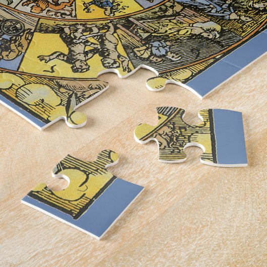 ヴィンテージ占星術，ルネッサンス〔占星術の〕十二宮図ホイール， 1555 ジグソーパズル (側面)