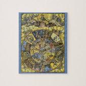 ヴィンテージ占星術，ルネッサンス〔占星術の〕十二宮図ホイール， 1555 ジグソーパズル (縦)