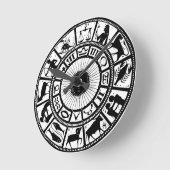 ヴィンテージ占星術〔占星術の〕十二宮図ホイール ラウンド壁時計 (傾斜)