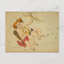 ヴィンテージ占星術/天文学ジェミニ星座 ポストカード