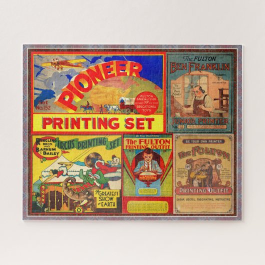 ヴィンテージ印刷セット1910～1940 カラフル! ジグソーパズル (横)