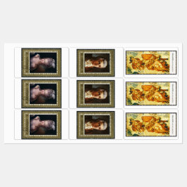 ヴィンテージ印刷可能な郵便結婚切手の封筒 ラベル