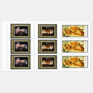 ヴィンテージ印刷可能な郵便結婚切手の封筒 ラベル