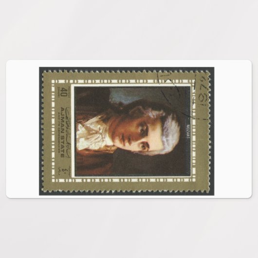 ヴィンテージ印刷可能な郵便結婚切手の封筒 ラベル (デザイン2)