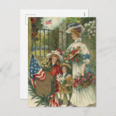 ヴィンテージ印象主義の顕彰メモリアルデー シーズンポストカード (正面/裏面)