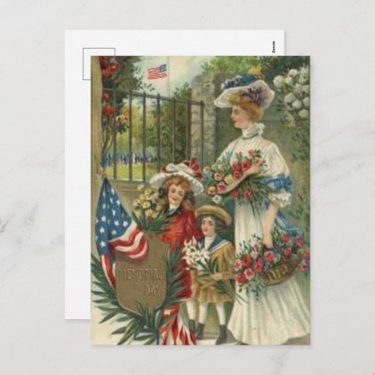 ヴィンテージ印象主義の顕彰メモリアルデー シーズンポストカード (正面/裏面)