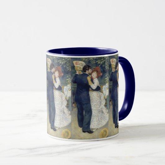 ヴィンテージ印象主義アート、カントリーダンスbyルノアール マグカップ (正面右)