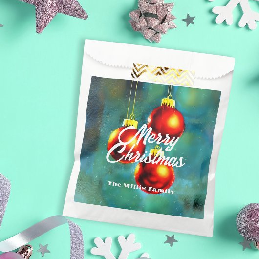 ヴィンテージ印象派の赤いクリスマスバウブル フェイバーバッグ