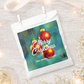 ヴィンテージ印象派の赤いクリスマスバウブル フェイバーバッグ (クリップ留めされた状態)