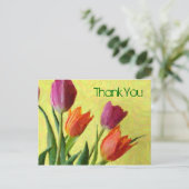 ヴィンテージ印象派チューリップありがとうはがき ポストカード (スタンド正面)