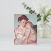 ヴィンテージ印象派、スリーピーベビーバイメリーカッサット ポストカード (スタンド正面)