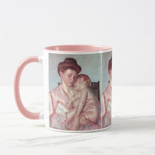 ヴィンテージ印象派、スリーピーベビーバイメリーカッサット マグカップ (左)