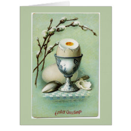 ヴィンテージ卵のカップ復活祭の大きなグリーティングカード