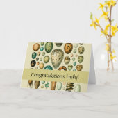 ヴィンテージ卵フランスの魚の卵アート カード (黄色い花)