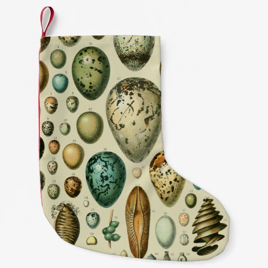 ヴィンテージ卵フランスの魚の卵アート スモールクリスマスストッキング (正面)