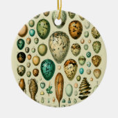 ヴィンテージ卵フランスの魚の卵アート セラミックオーナメント (正面)