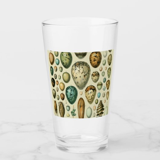 ヴィンテージ卵フランスの魚の卵アート タンブラーグラス (正面)