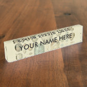 ヴィンテージ卵フランスの魚の卵アート デスクネームプレート (側面)