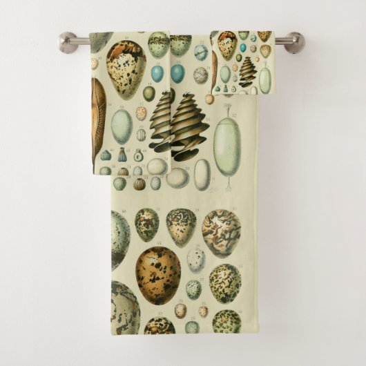 ヴィンテージ卵フランスの魚の卵アート バスタオルセット (インサイチュ)