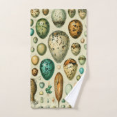 ヴィンテージ卵フランスの魚の卵アート バスタオルセット (ハンドタオル)