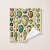 ヴィンテージ卵フランスの魚の卵アート バスタオルセット (ウォッシュタオル)