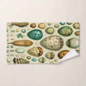 ヴィンテージ卵フランスの魚の卵アート バスタオルセット (ハンドタオル)