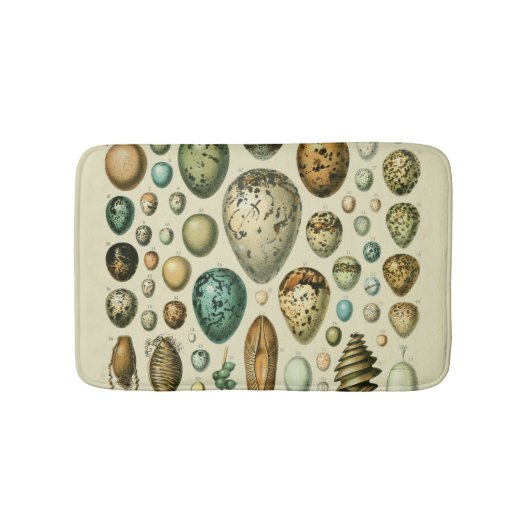 ヴィンテージ卵フランスの魚の卵アート バスマット (正面)