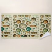 ヴィンテージ卵フランスの魚の卵アート ビーチタオル (正面)