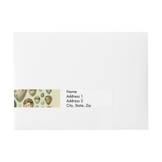 ヴィンテージ卵フランスの魚の卵アート ラップアラウンド宛名ラベル (正面)