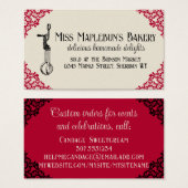 ヴィンテージ卵ベーカリーベーキングギフトラベルビズカード (正面&裏面)