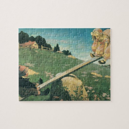 ヴィンテージ参照Saw Margery Daw, Jessie Willcox Smith ジグソーパズル (横)