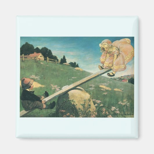 ヴィンテージ参照Saw Margery Daw, Jessie Willcox Smith マグネット (正面)