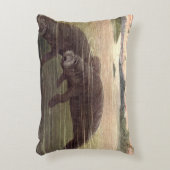 ヴィンテージ又は海牛、海洋哺乳類 アクセントクッション (正面(垂直))