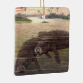 ヴィンテージ又は海牛、海洋哺乳類 セラミックオーナメント (右)