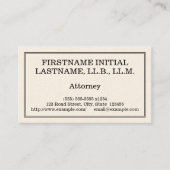 ヴィンテージ及びクラシックな弁護士の名刺 名刺 (正面)