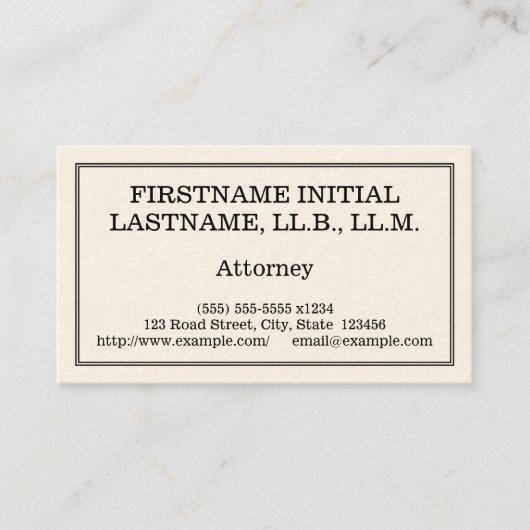 ヴィンテージ及びクラシックな弁護士の名刺 名刺 (正面)