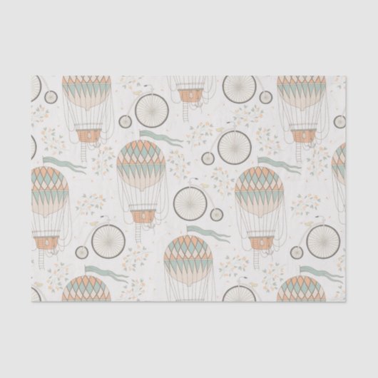 ヴィンテージ及び熱気球パターン 薄葉紙 (正面)