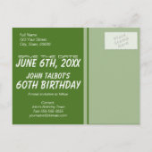 ヴィンテージ双眼鏡60誕生日日付の保存 案内ポストカード (裏面)