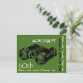 ヴィンテージ双眼鏡60誕生日日付の保存 案内ポストカード (スタンド正面)