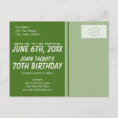 ヴィンテージ双眼鏡70誕生日日付の保存 案内ポストカード (裏面)