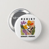 ヴィンテージ反対に抵抗Persistフローラの女性1 缶バッジ (正面&裏面)
