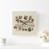 ヴィンテージ反射壁時計 スクエア壁時計 (ホーム)