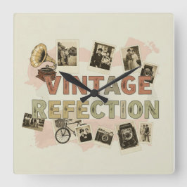 ヴィンテージ反射壁時計 スクエア壁時計