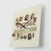 ヴィンテージ反射壁時計 スクエア壁時計 (傾斜)