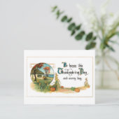 ヴィンテージ収穫と感謝祭の挨拶 シーズンポストカード (スタンド正面)