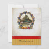 ヴィンテージ収穫感謝祭ディナー招待状 招待状 (裏面)