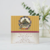 ヴィンテージ収穫感謝祭ディナー招待状 招待状 (スタンド正面)