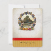 ヴィンテージ収穫感謝祭ディナー招待状 招待状 (裏面)